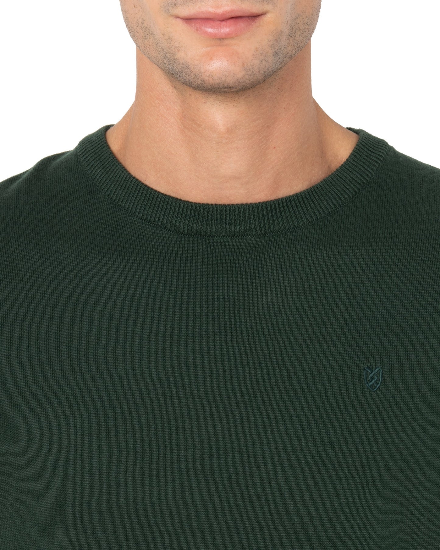 Bostonians Knit Lambswool Regular Fit Dark Green Crewneck