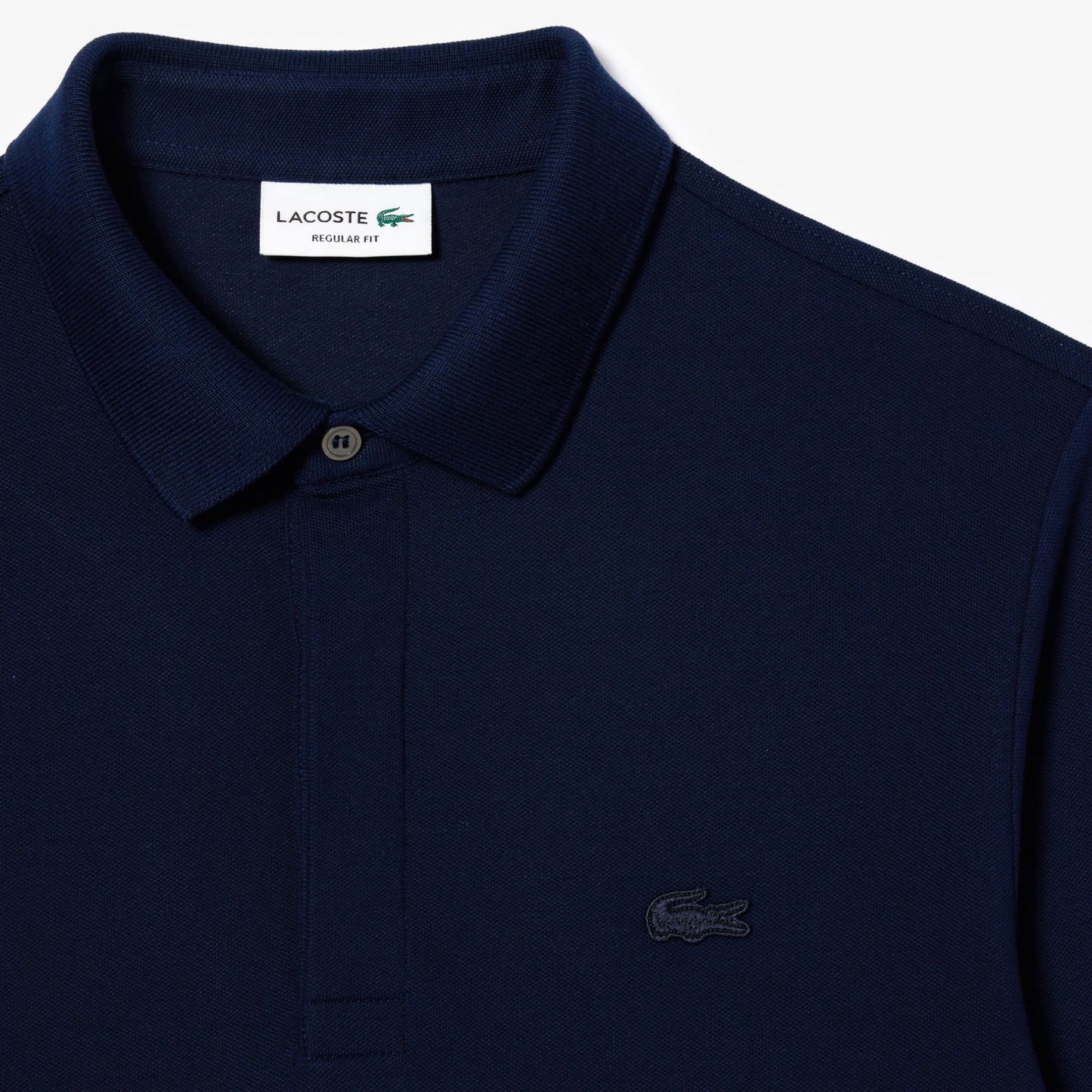 Lacoste Smart Paris Long-Sleeved Navy Stretch Cotton Pique Polo