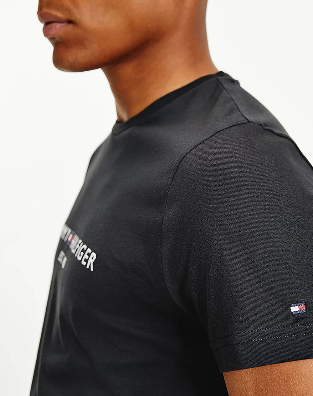 Tommy Hilfiger Modern Fit Core Black Tommy Logo Tee