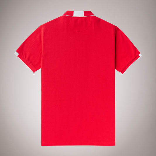 Marlboro Classics Bi-Colour Collar Red Polo T-Shirt