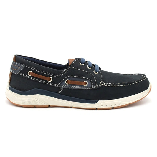 Freemood Atlanta Navy Leather Boat Shoe