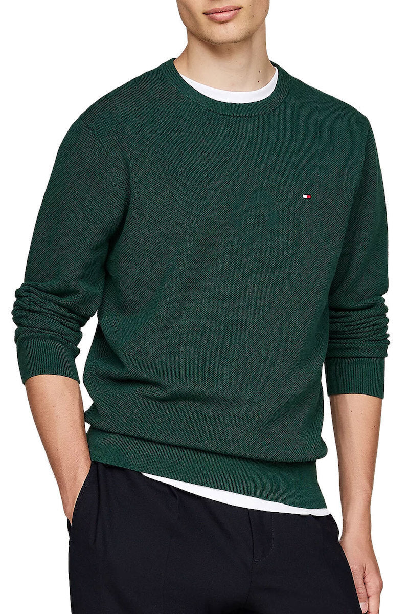 Tommy Hilfiger Essential Structure Green Knit Crewneck