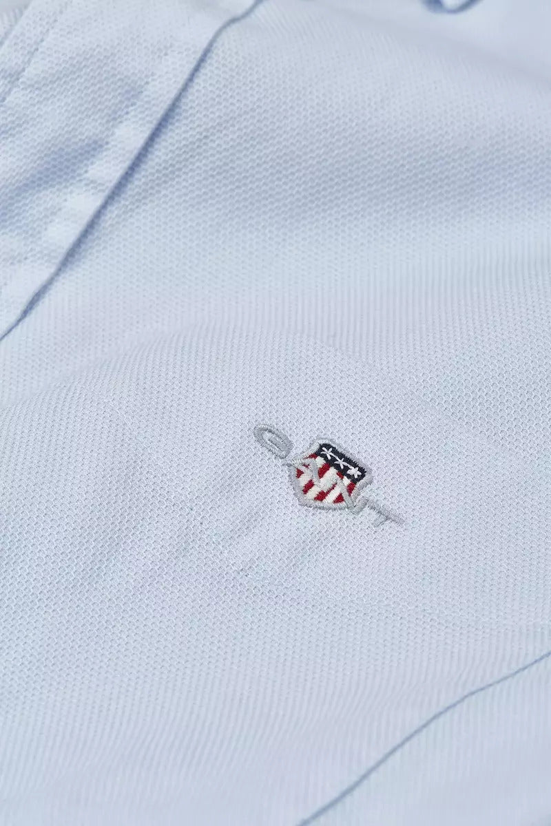 GANT Reg Honeycomb Light Blue Texture Shirt