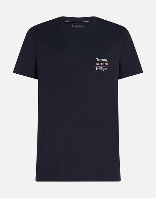 TOMMY HILFIGER DARK BLUE HILFIGER STACK TEE