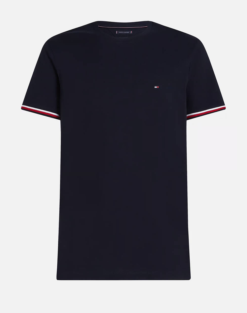 TOMMY HILFIGER DARK BLUE GLOBAL STRIPE CUFF TEE