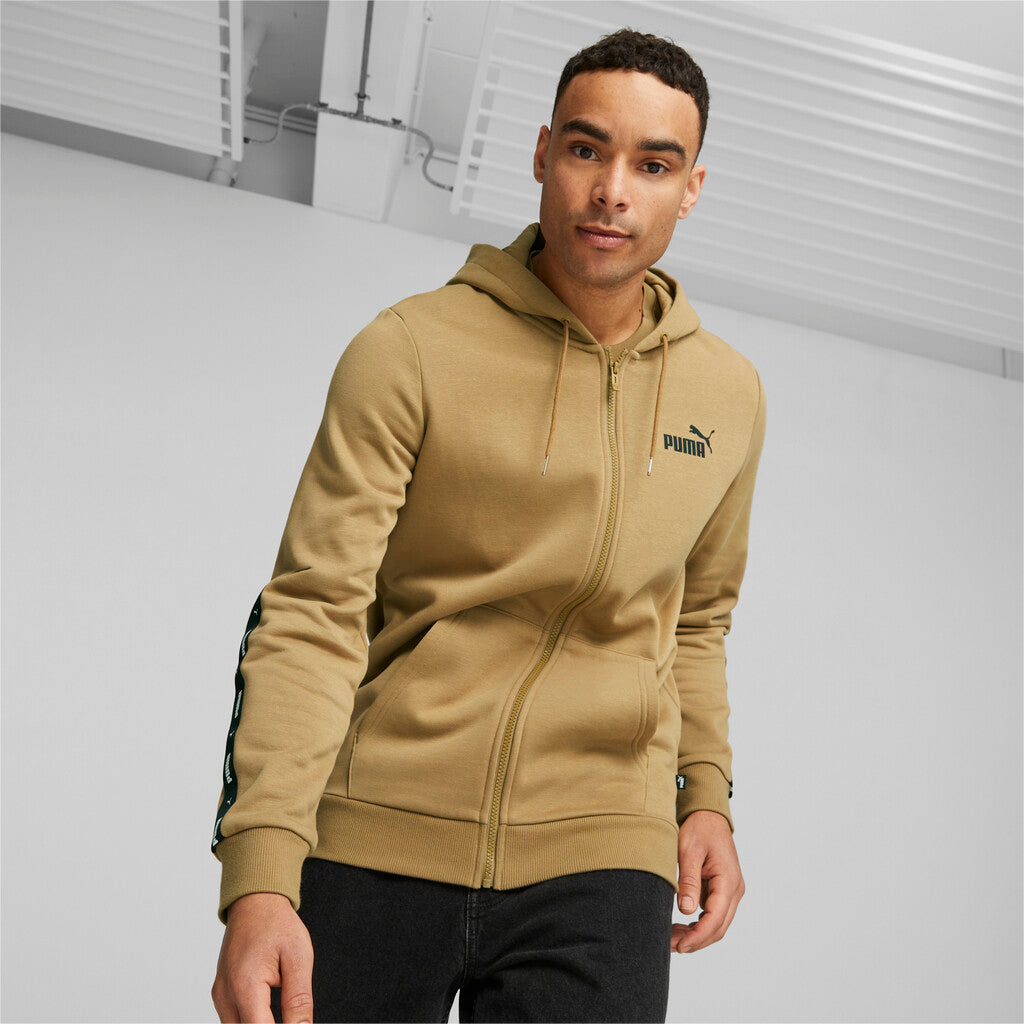 PUMA ESS+ Tape Full-Zip Hoodie Toasted