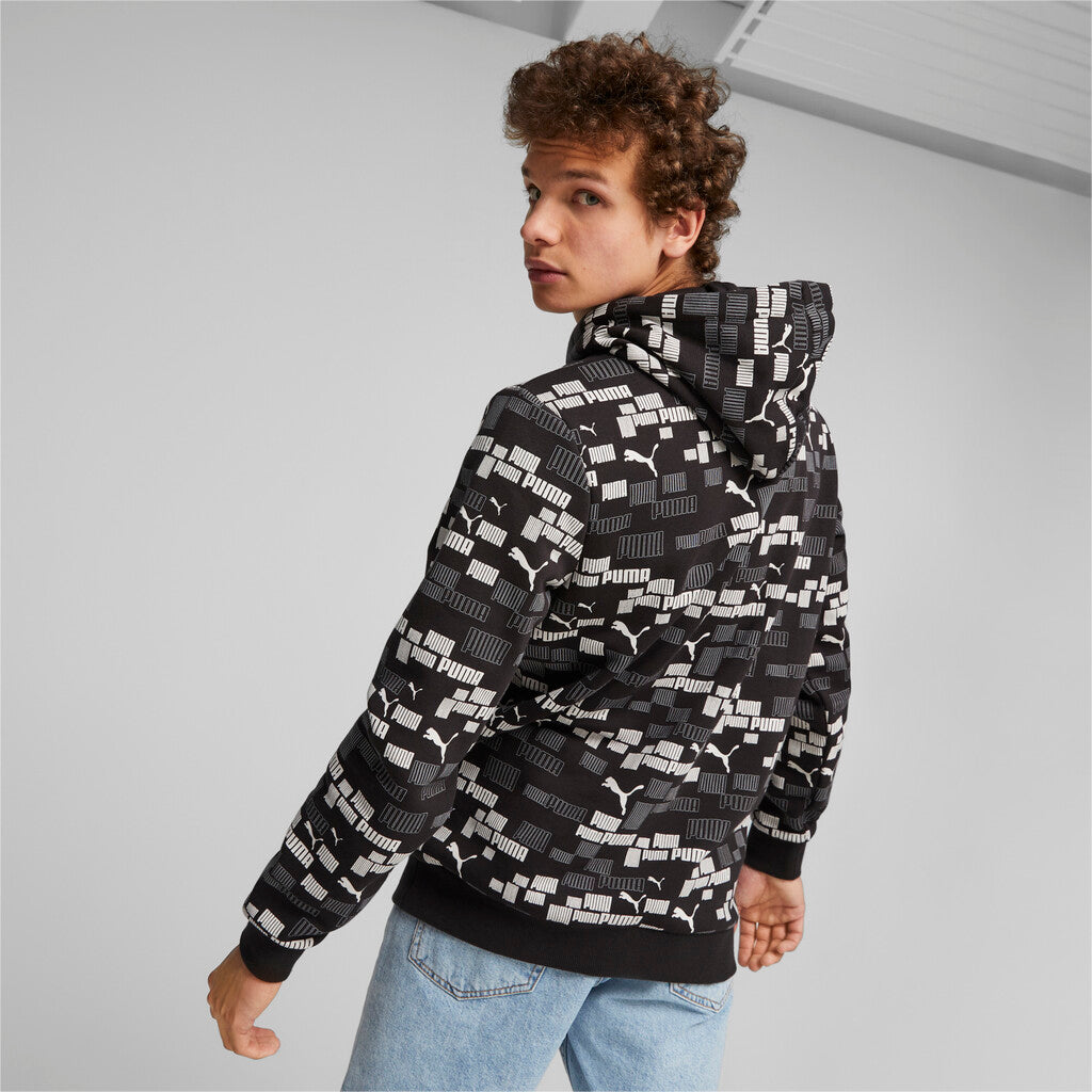PUMA ESS+ LOGO LAB AOP Hoodie FL Black