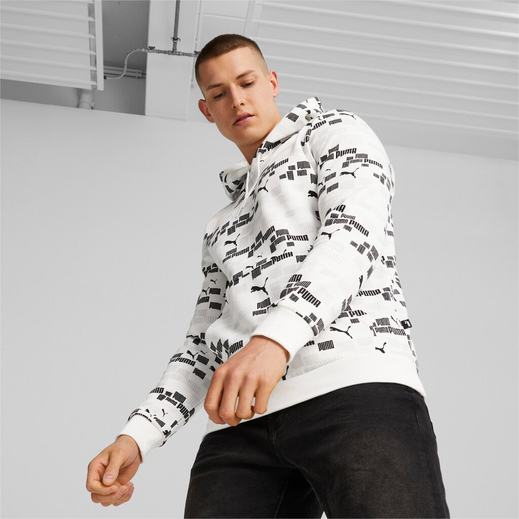 PUMA ESS+ LOGO LAB AOP Hoodie FL White