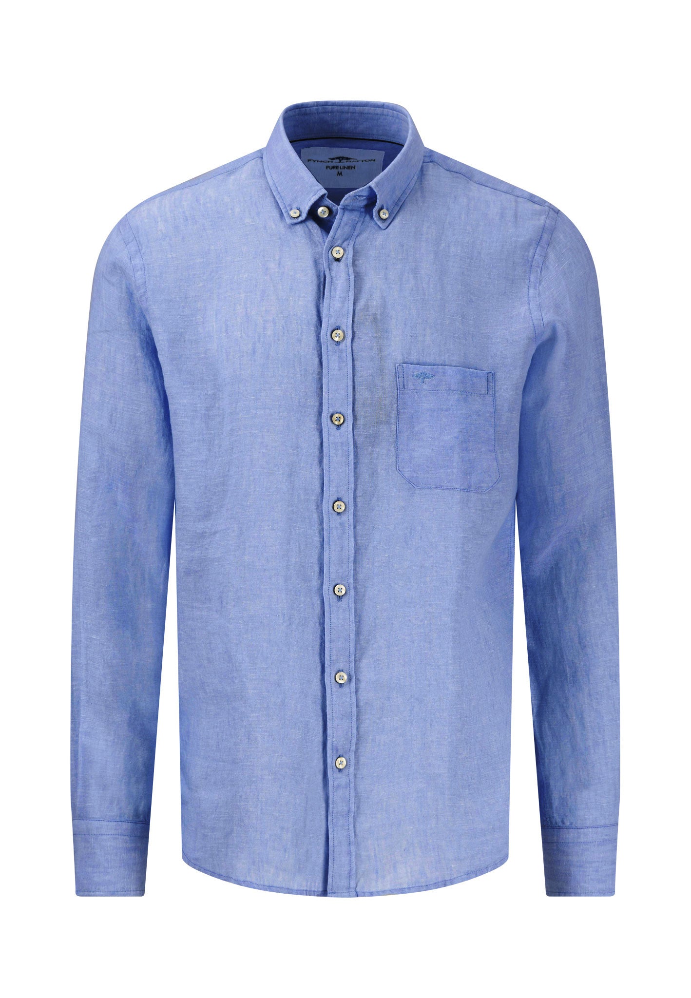 Fynch-Hatton Casual Fit Strong Blue Premium Linen Buttoned Shirt