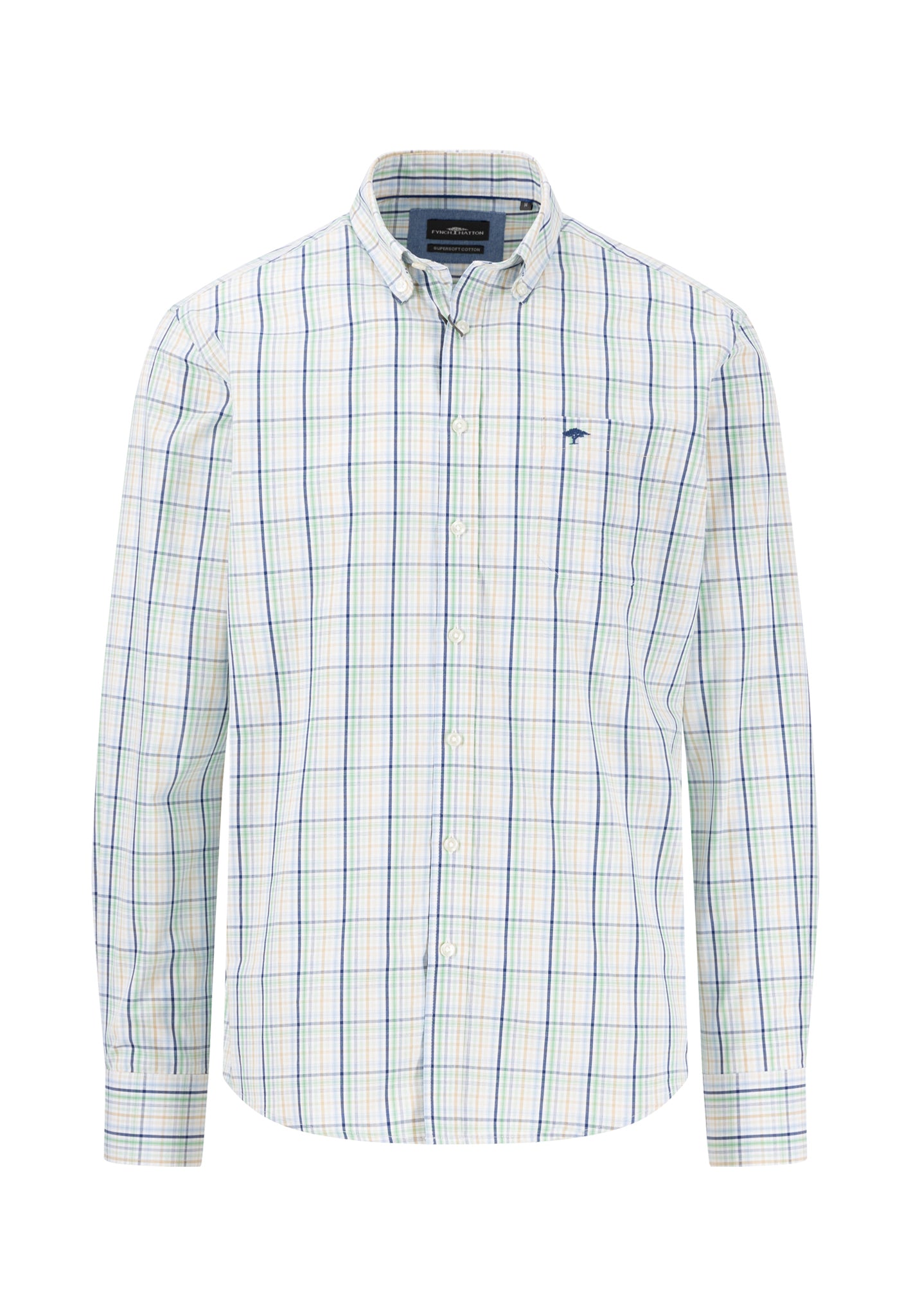 Fynch-Hatton Casual Fit Turf Green Seasonal Checkered Shirt