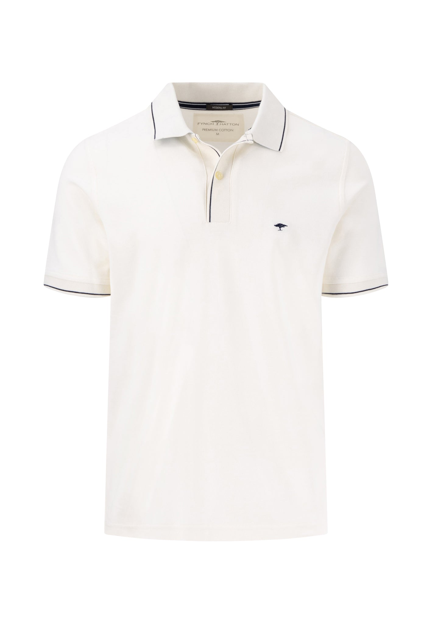 Fynch-Hatton Modern Fit Premium Cotton Off White Polo