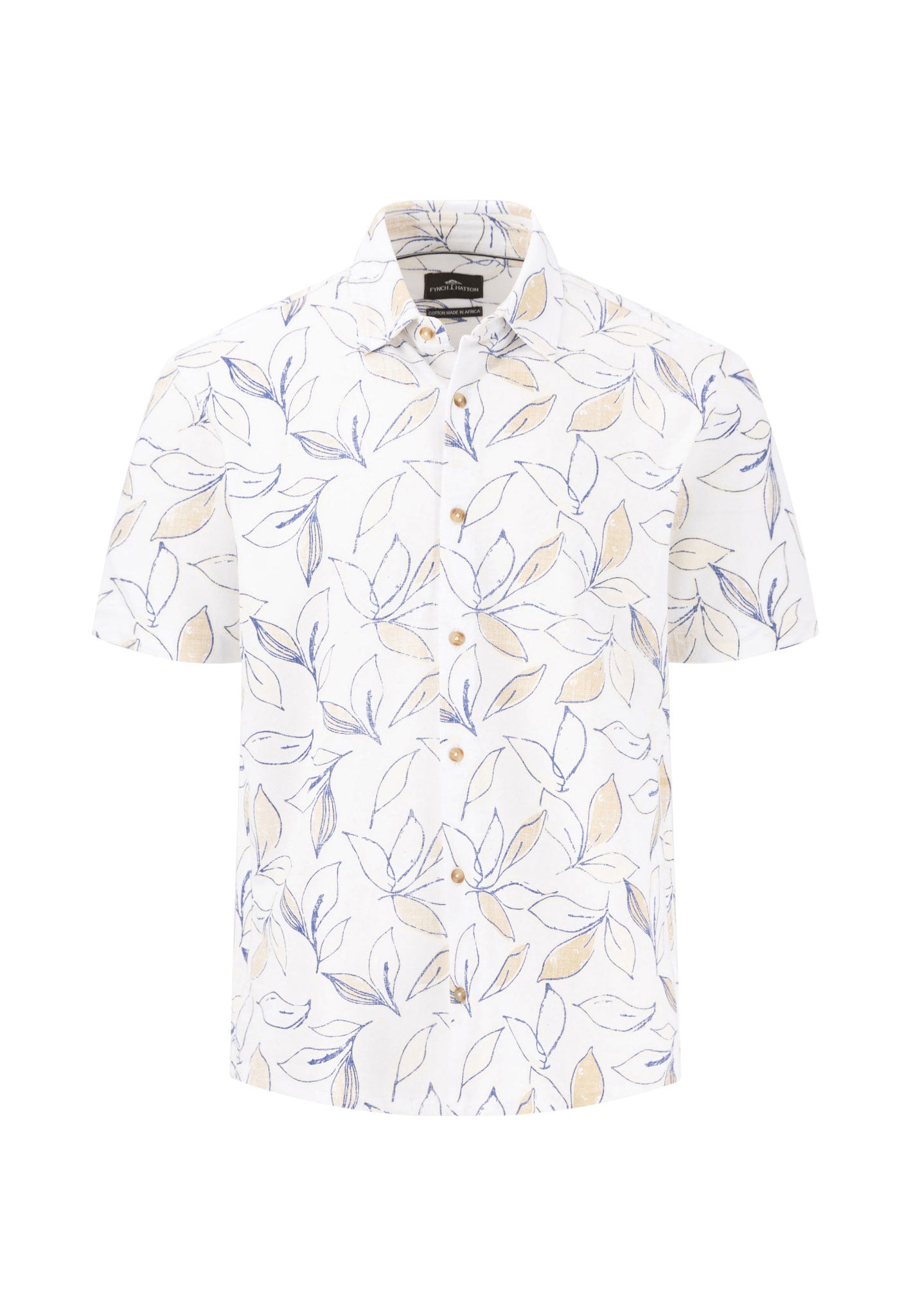 Fynch-Hatton Casual Fit Off White Polo Buttoned Shirt