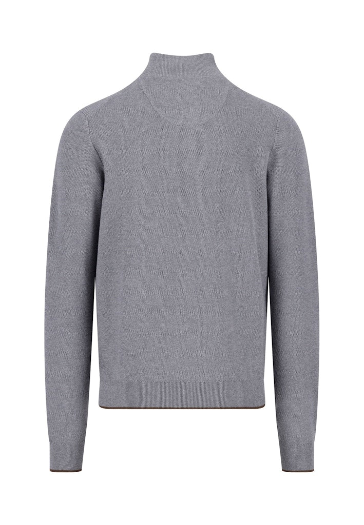 Fynch-Hatton Steel Buttoned Half-Zip Knit
