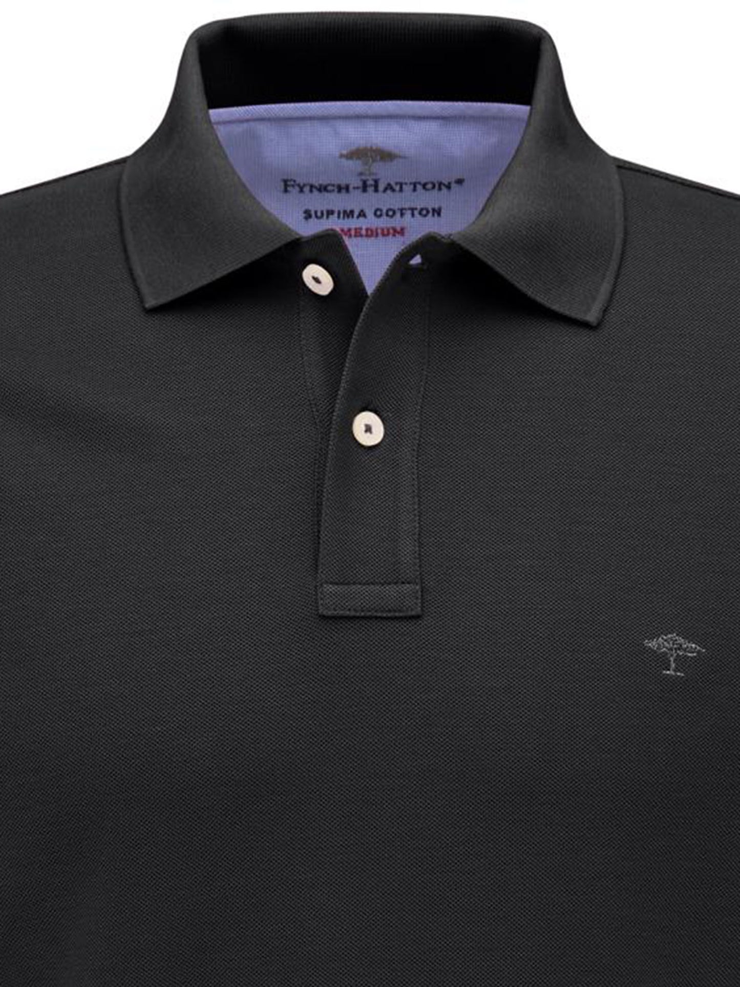 Fynch-Hatton Basic Black Polo T-Shirt