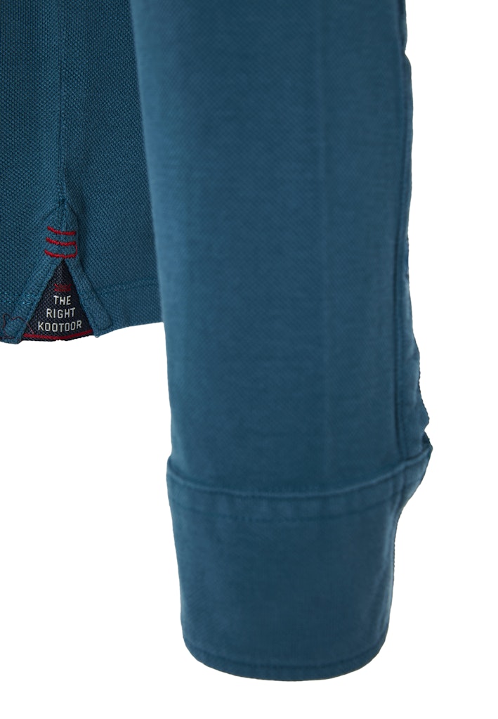 Funky Buddha Long Sleeved Indian Teal Polo Shirt