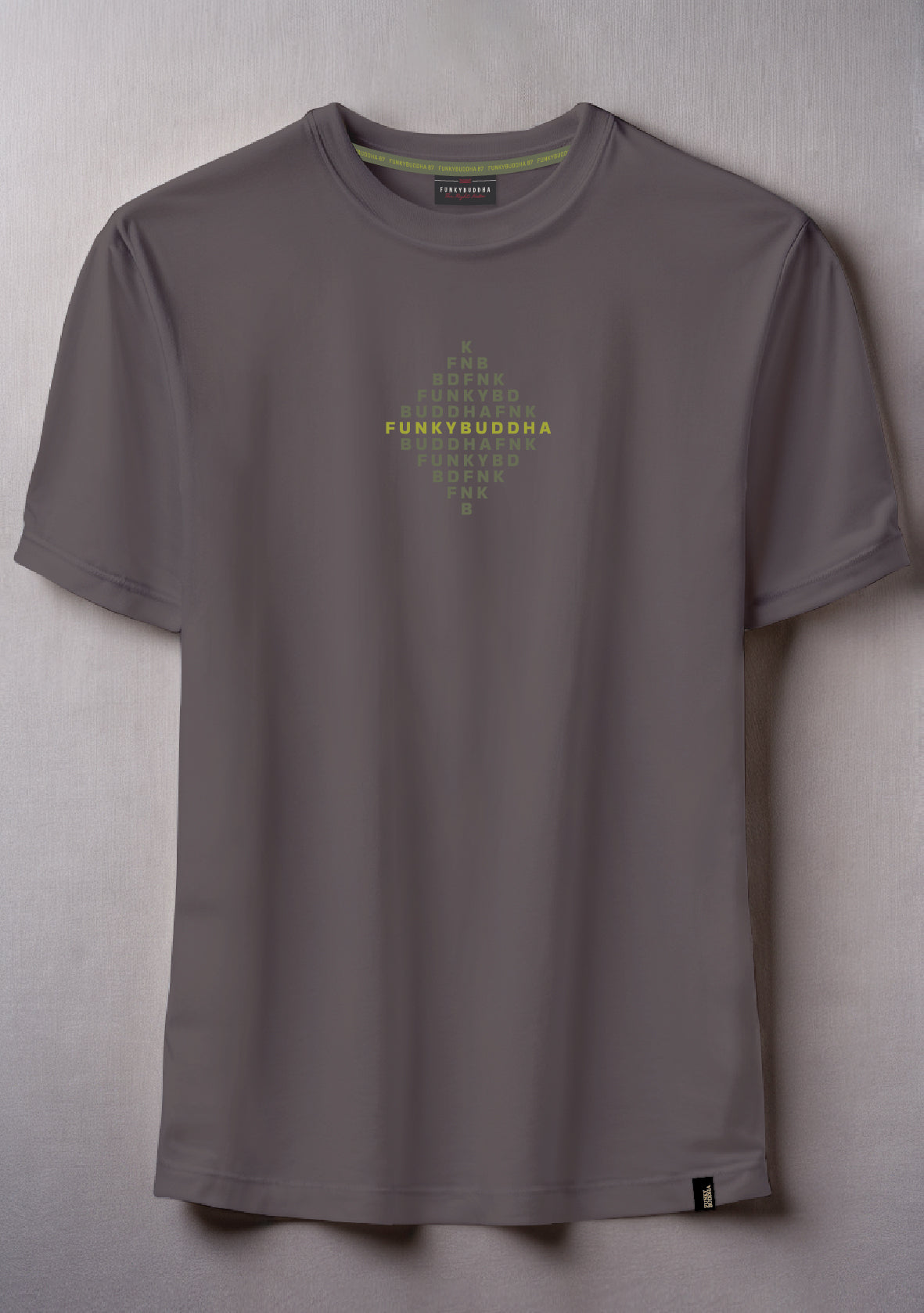 Funky Buddha Anthracite Print T-Shirt
