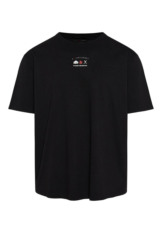 Funky Buddha Black Printed T-Shirt