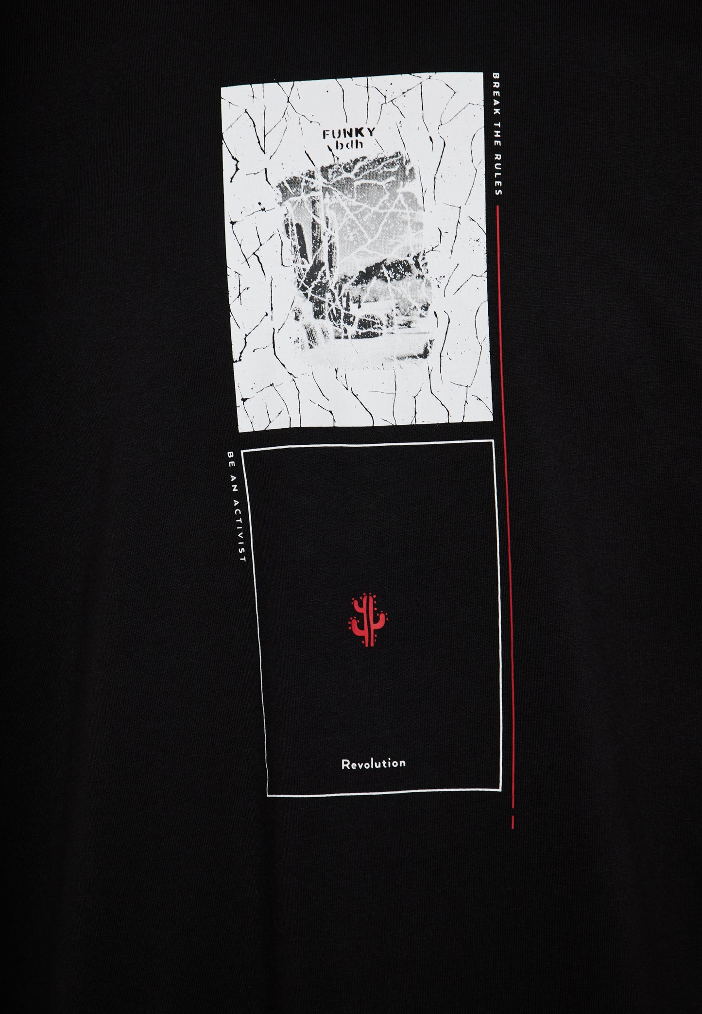 Funky Buddha Black Printed T-Shirt