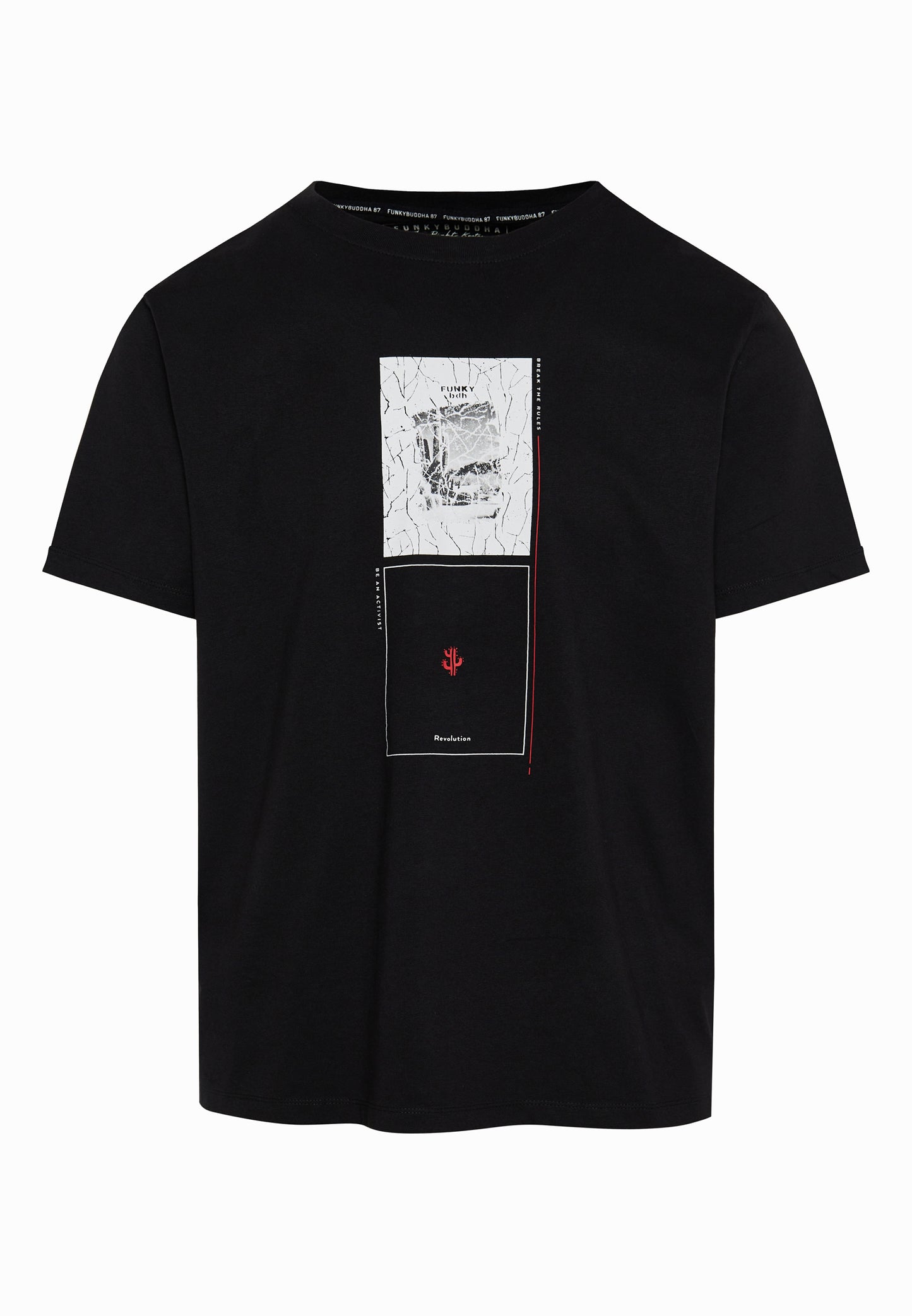 Funky Buddha Black Printed T-Shirt