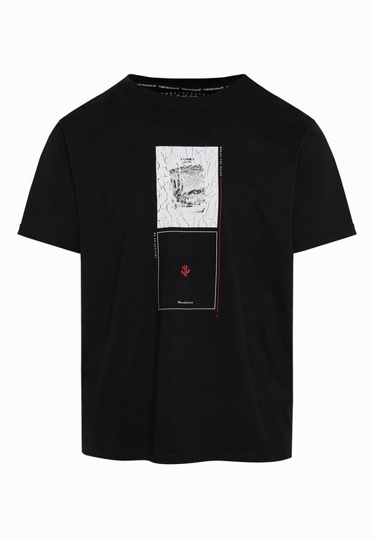 Funky Buddha Black Printed T-Shirt