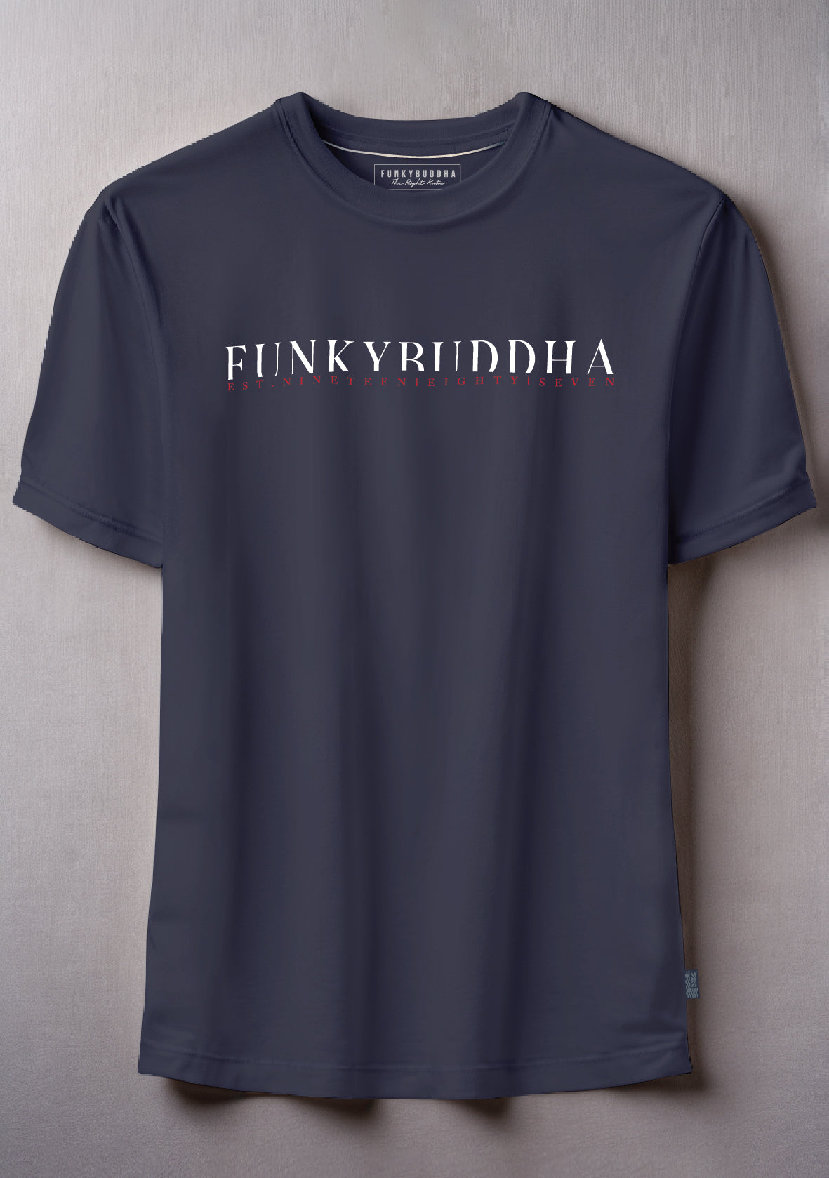 Funky Buddha Navy Printed T-Shirt