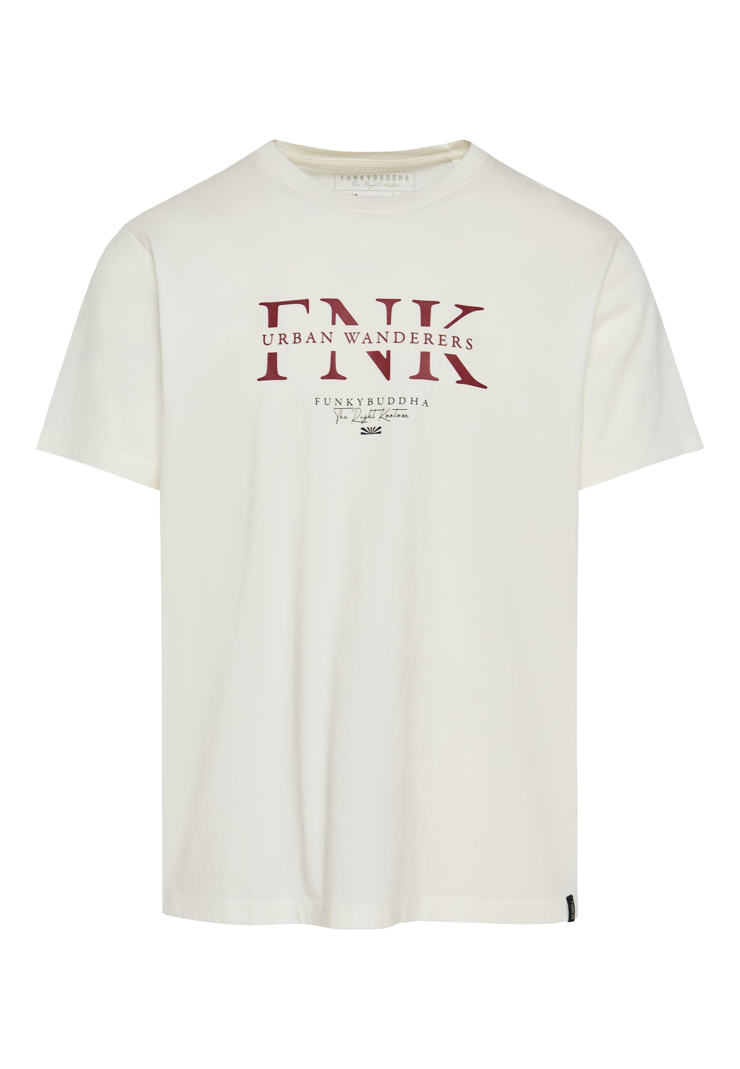 Funky Buddha Off White Print T-Shirt