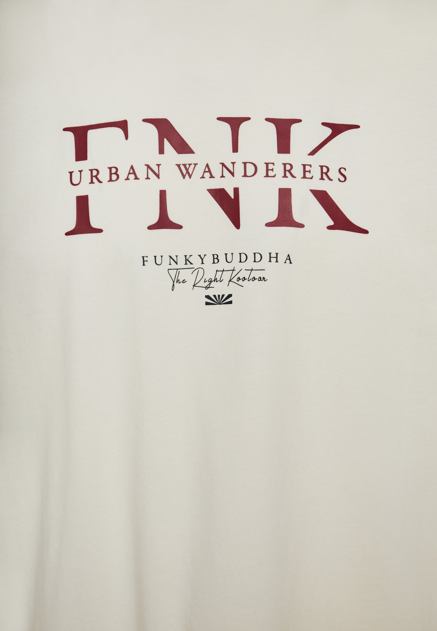 Funky Buddha Off White Print T-Shirt