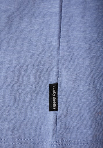 Funky Buddha Smoke Blue Henley T-Shirt