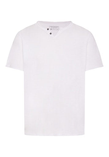 Funky Buddha White Henley T-Shirt