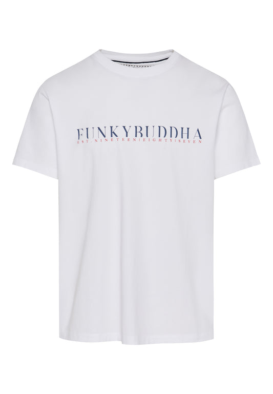 Funky Buddha White Printed T-Shirt