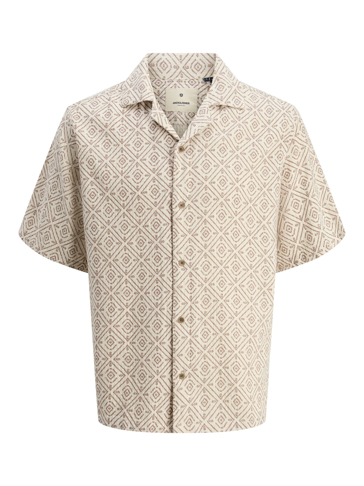 Jack&Jones JPRBLUVINCENT Oatmeal Print Resort Shirt