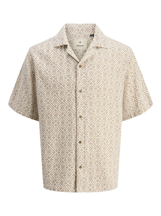 Jack&Jones JPRBLUVINCENT Oatmeal Print Resort Shirt