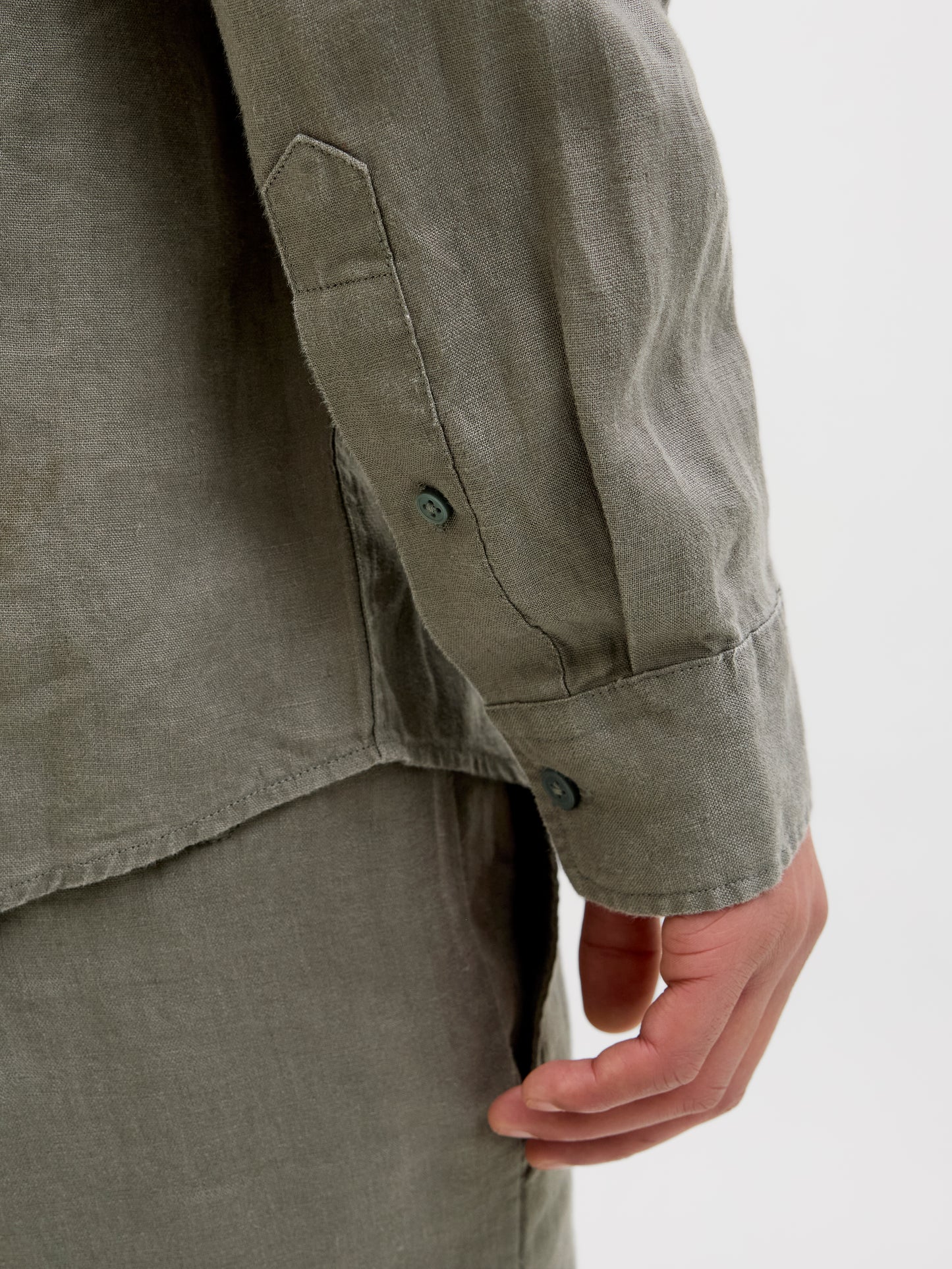 Jack&Jones Relaxed Fit JPRBLALAWRENCE Tea Leaf Linen Shirt