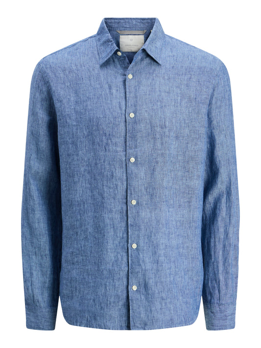 Jack&Jones Relaxed Fit JPRBLALAWRENCE Faded Denim Linen Shirt