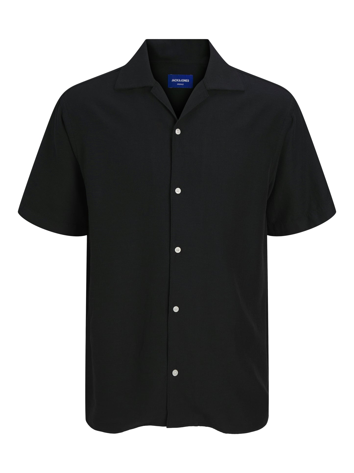 Jack&Jones Relaxed Fit JORCABANA Varenna Slub Black Shirt