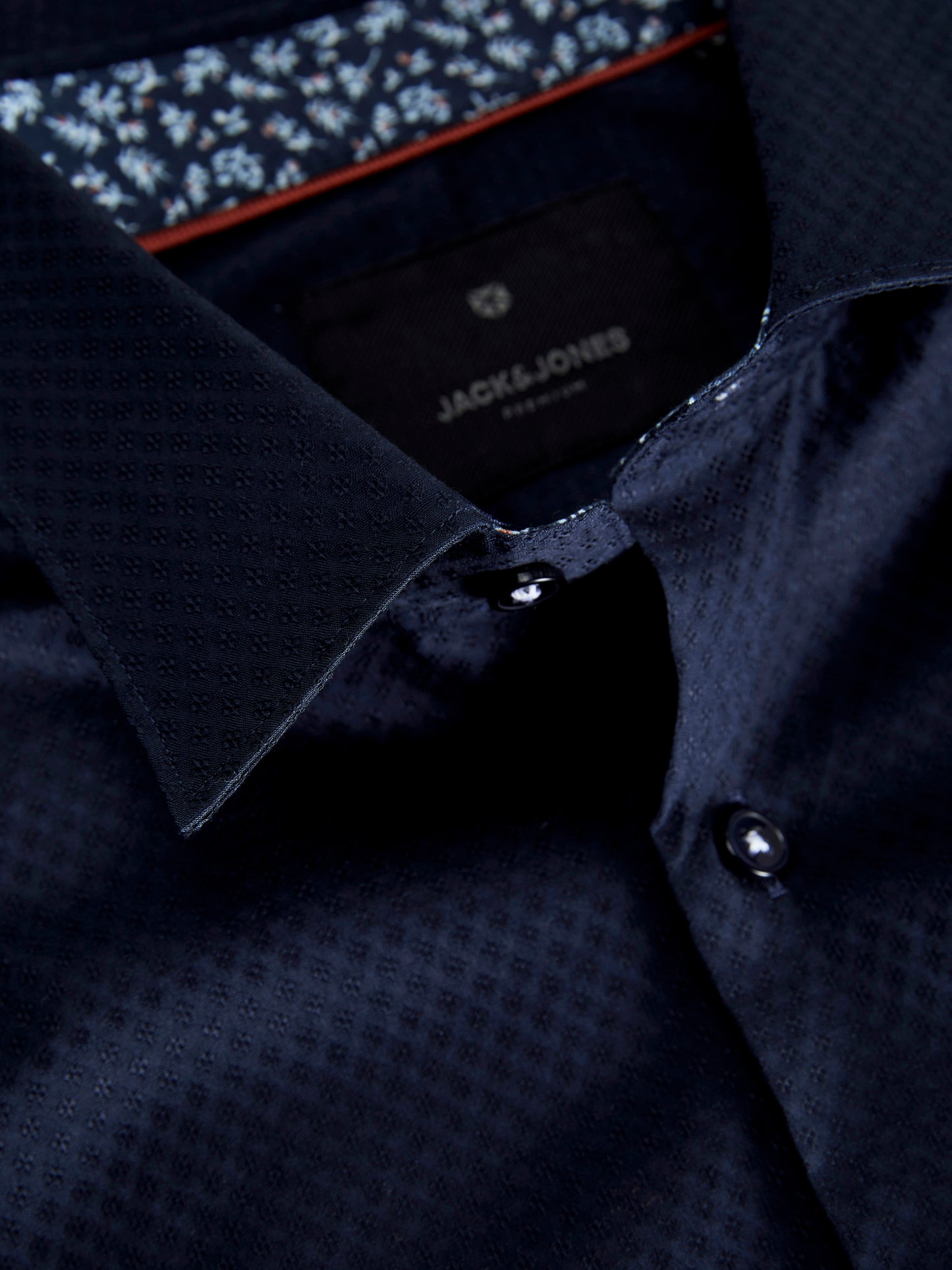 Jack&Jones Comfort Fit JPRBLABARNES Navy Dobby Shirt
