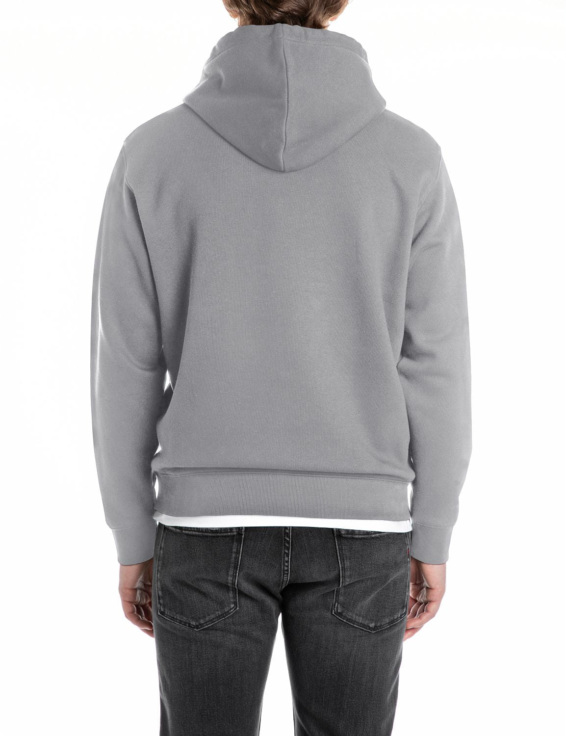 Replay Cotton-Blend Lead Grey Hoodie