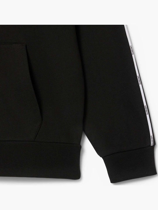 Lacoste Black Logo Stripe Sweater Hoodie
