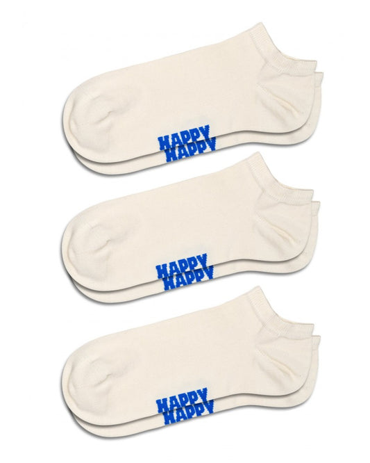 Happy Socks 3-Pack Solid Low White Socks