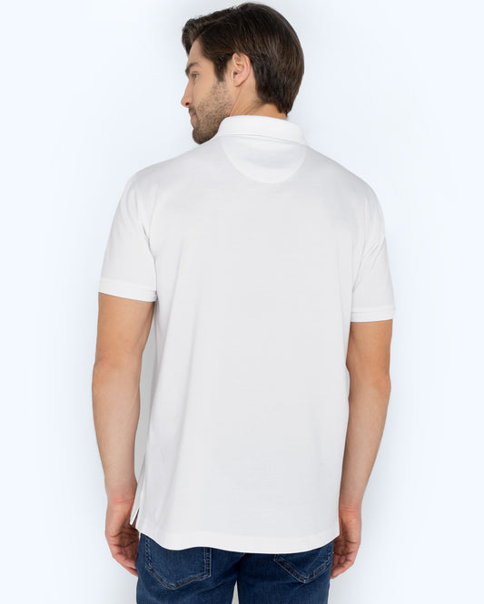 Bostonians Polo T-Shirt White Pima Cotton Regular Fit