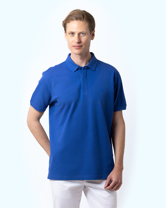 Bostonians Polo T-Shirt Royal Blue Pima Cotton Regular Fit