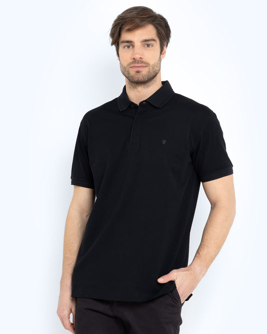 Bostonians Polo T-Shirt Black Pima Cotton Regular Fit