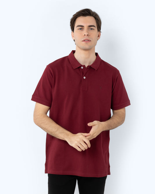 Bostonians Polo T-Shirt Bordeuax Pique Regular Fit