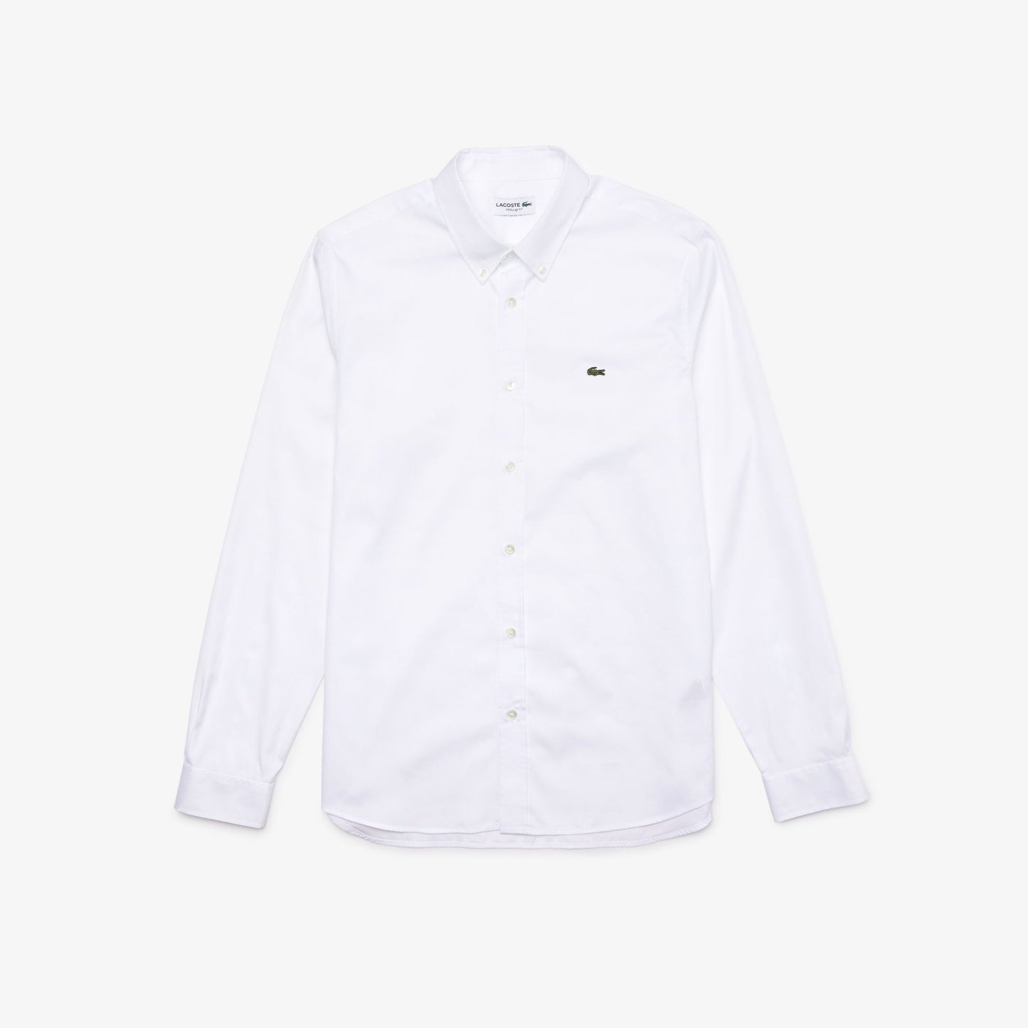 Lacoste Premium Cotton Regular Fit White Buttoned Shirt