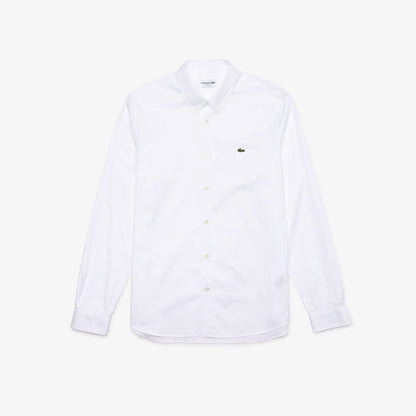 Lacoste Premium Cotton Regular Fit White Buttoned Shirt