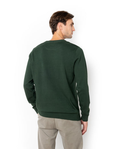 Bostonians Knit Lambswool Regular Fit Dark Green Crewneck