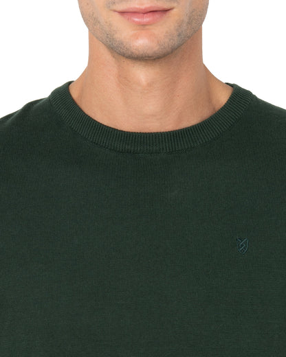 Bostonians Knit Lambswool Regular Fit Dark Green Crewneck