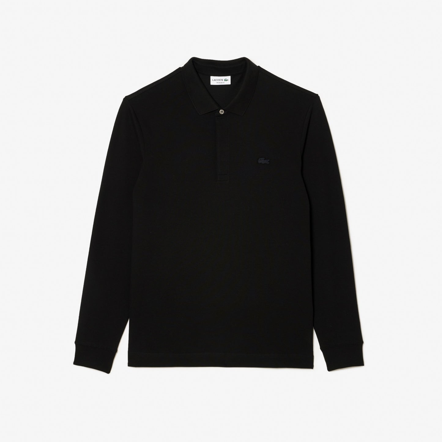 Lacoste Smart Paris Long-Sleeved Black Stretch Cotton Pique Polo