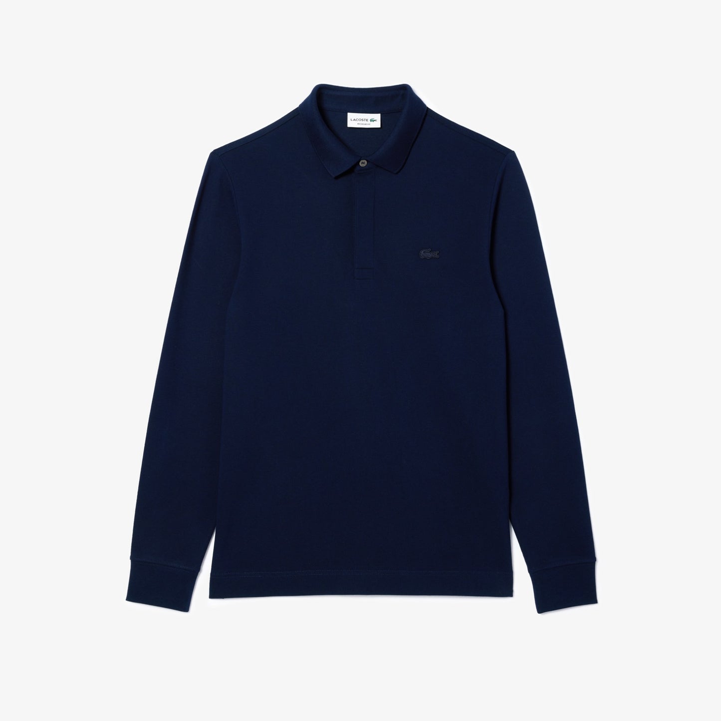 Lacoste Smart Paris Long-Sleeved Navy Stretch Cotton Pique Polo