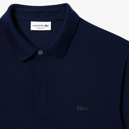 Lacoste Smart Paris Long-Sleeved Navy Stretch Cotton Pique Polo